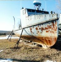 Iron'd  Off Wood Commercial Trap Net Fishing Boat Wood & Steel Framing