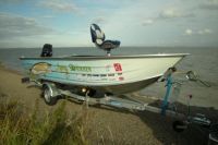 Aluminium Visboot Met Trailer En Motor